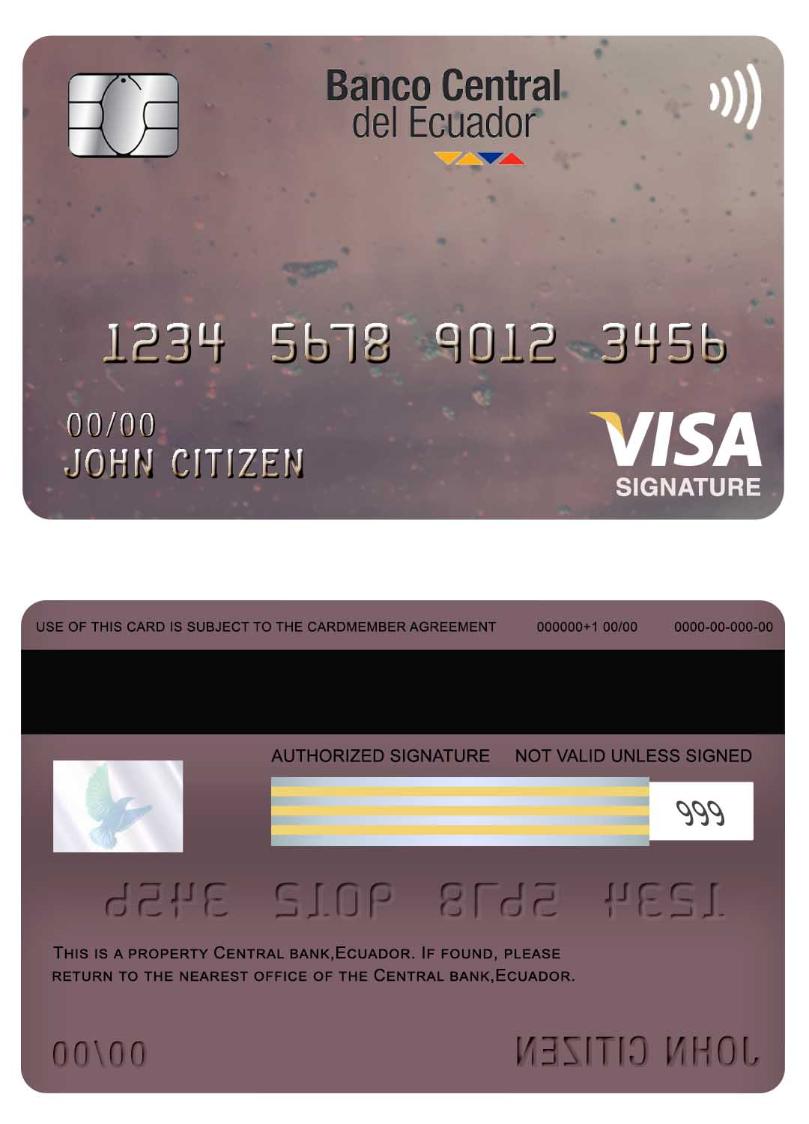 Ecuador Central bank visa signature card